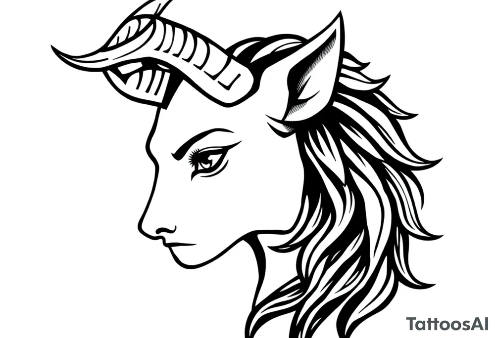 Capricorn head  10x10 cm 
Neutral face tattoo idea