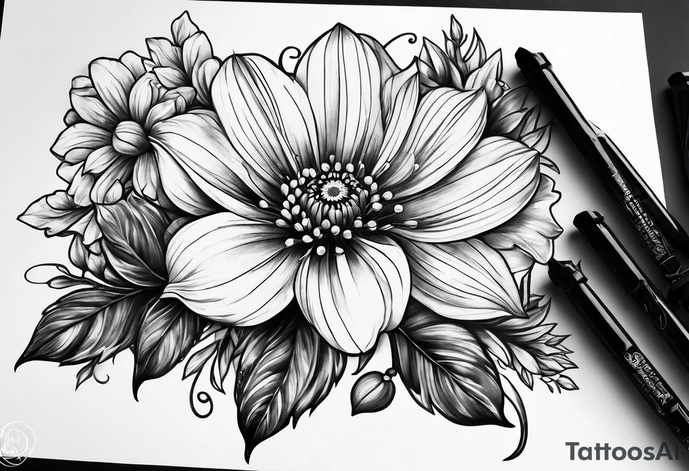 December birth flower tattoo idea