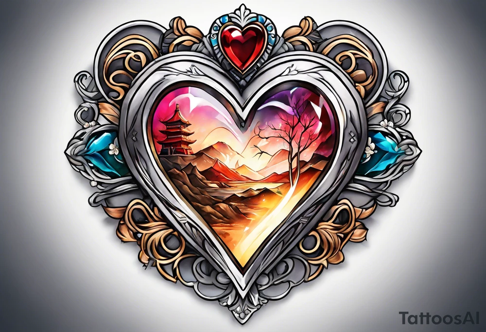 heart locket tattoo idea