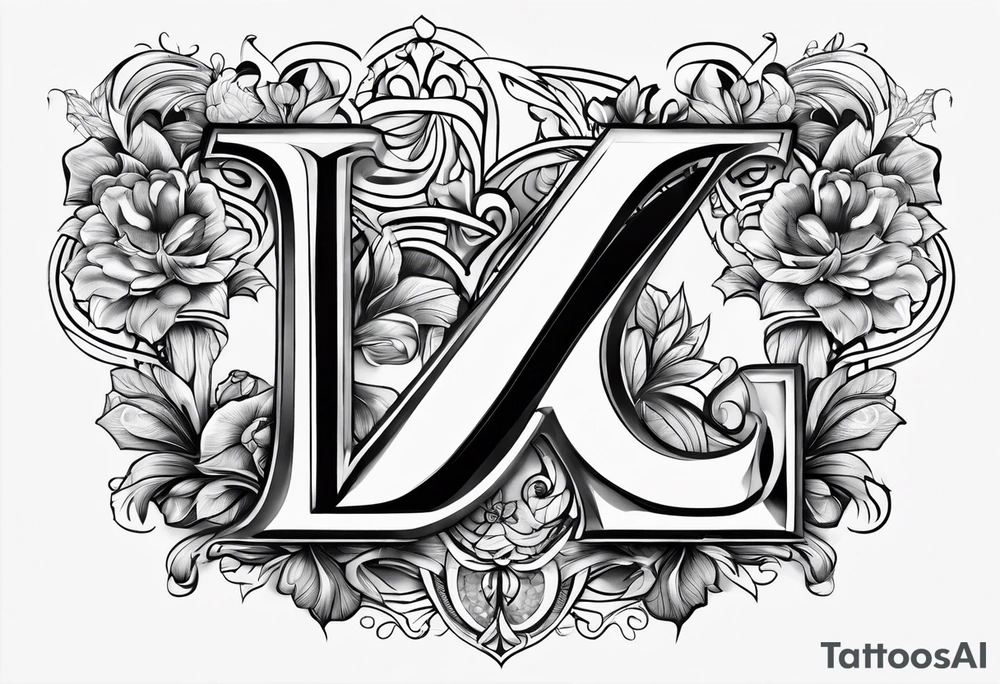 Fancy letter D and G tattoo idea
