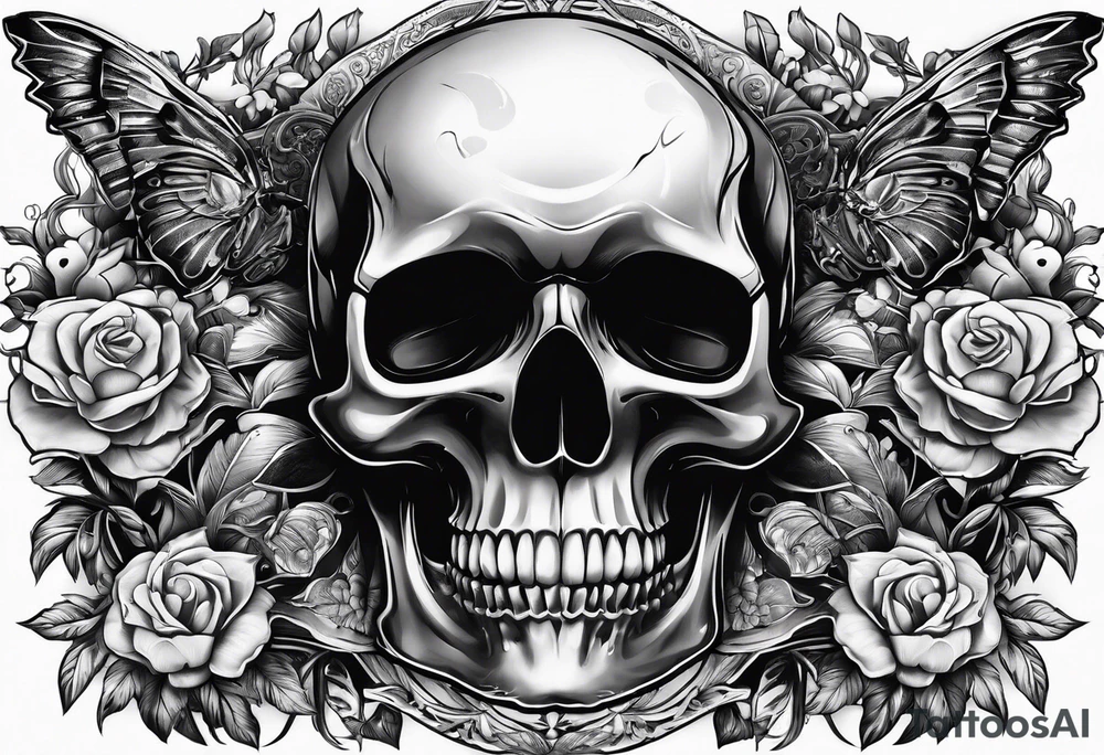 Rich life, skull, car meets, all mixed together tattoo idea