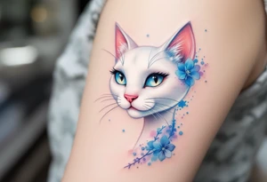 The white cat Marie from The Aristocats is the purrfect pastel tattoo for girly Disney vibes. tattoo idea