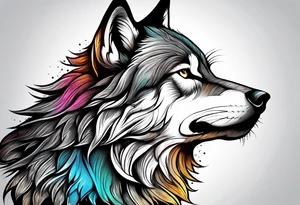 Wolf howling tattoo idea