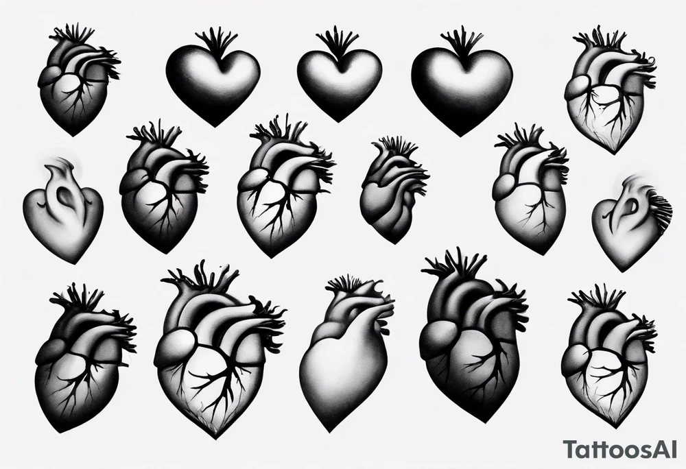 Realistic heart tattoo idea