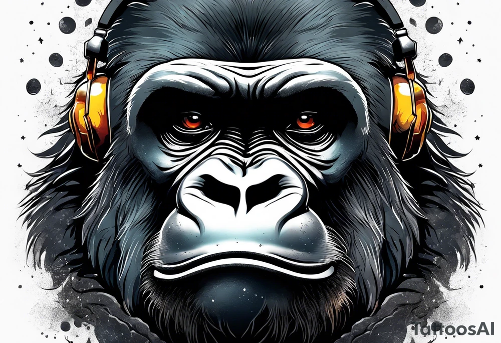 Gorilla with moons tattoo idea