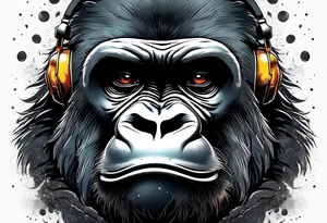 Gorilla with moons tattoo idea