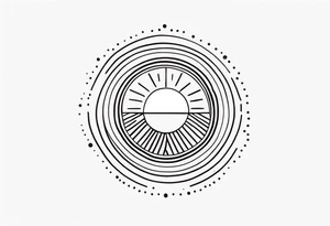 simple sunshine made of black dots tattoo idea