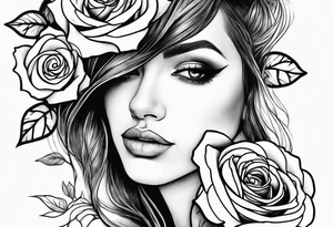 Women fall into roses tattoo idea