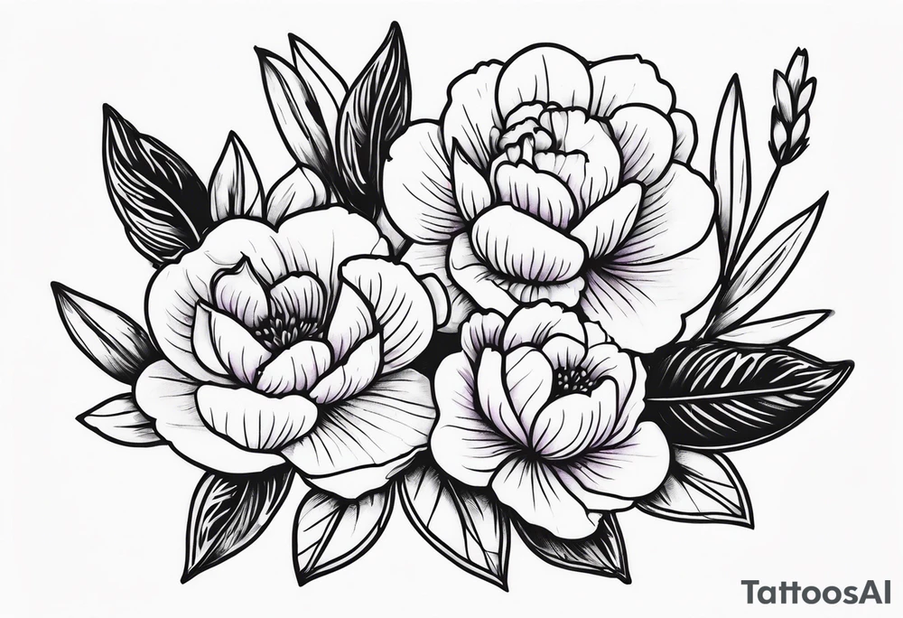 lavender flowers tattoo idea