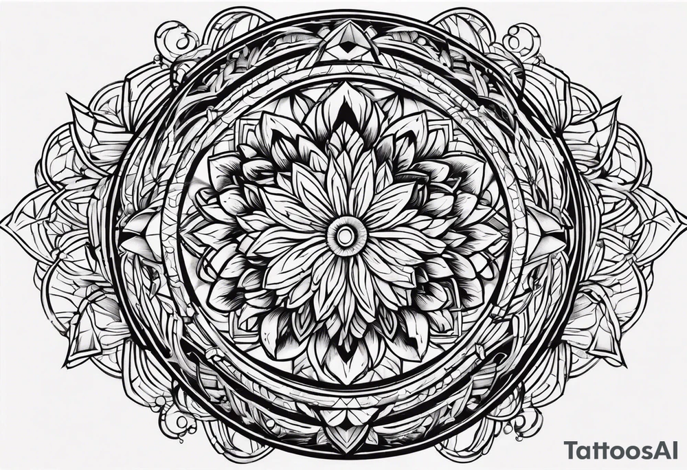 wooden circle empty vignette tattoo idea