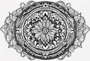 wooden circle empty vignette tattoo idea