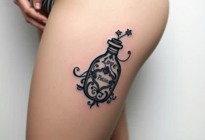 Love potion bottle tattoo idea