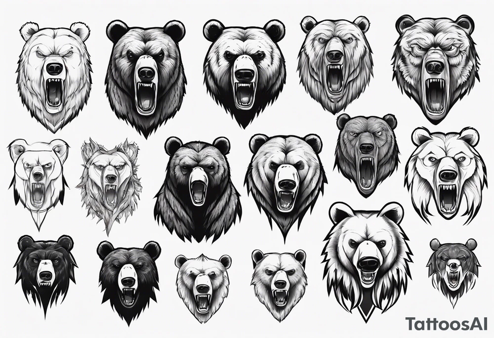 Fierce bear tattoo idea