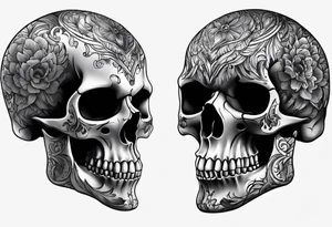 Realistic skull tattoo idea