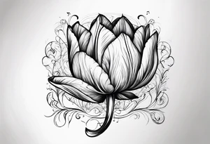 Tulip with music note tattoo idea