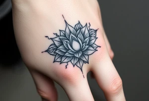 Calmness in chaos surrounded by lotus flower tattoo idea