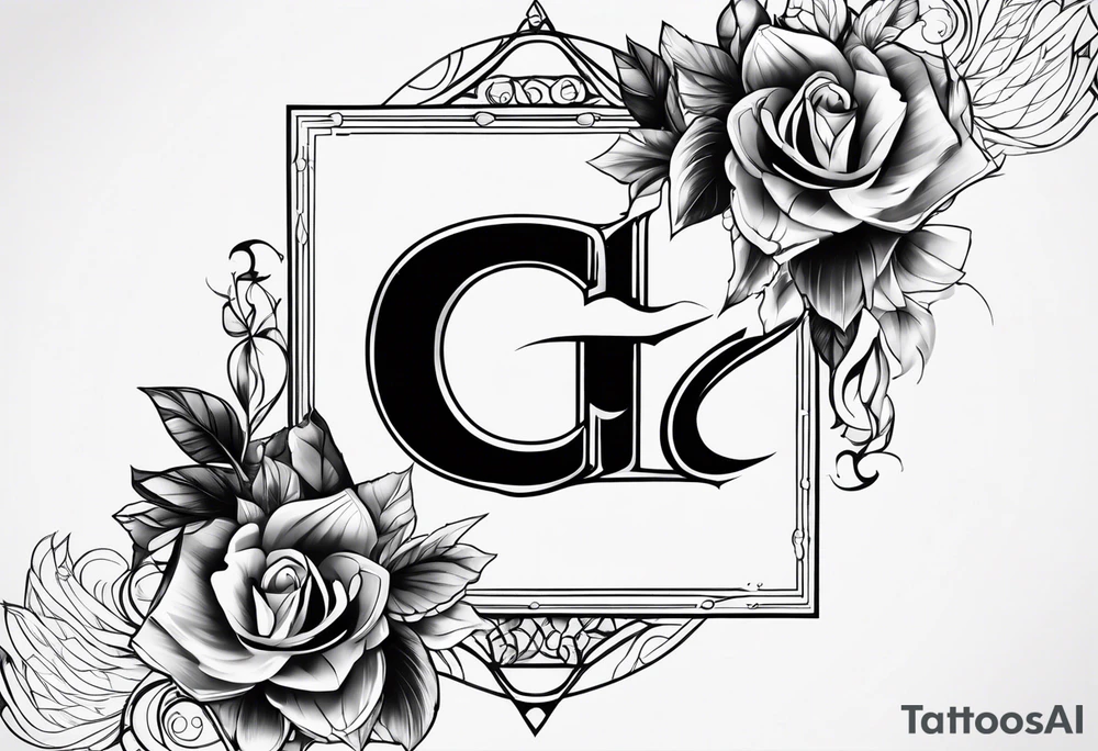Fancy letter D and G tattoo idea