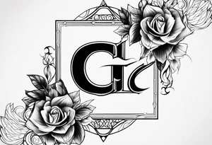 Fancy letter D and G tattoo idea