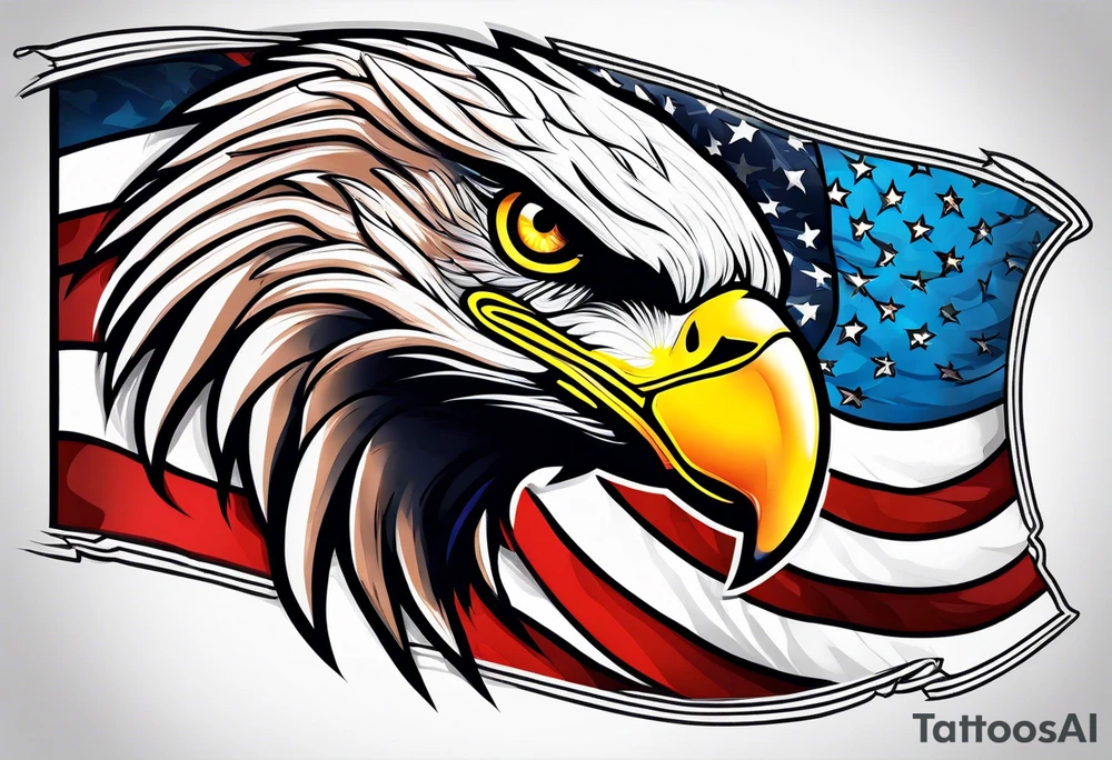 Eagle and usa flag tattoo idea