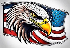 Eagle and usa flag tattoo idea