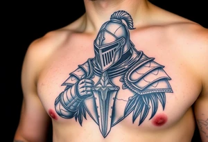 realistic
knight tattoo idea