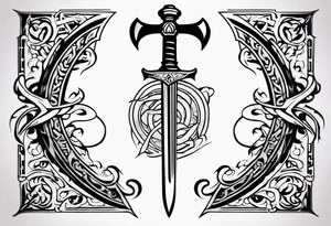 Valhalla sword  fire tattoo idea