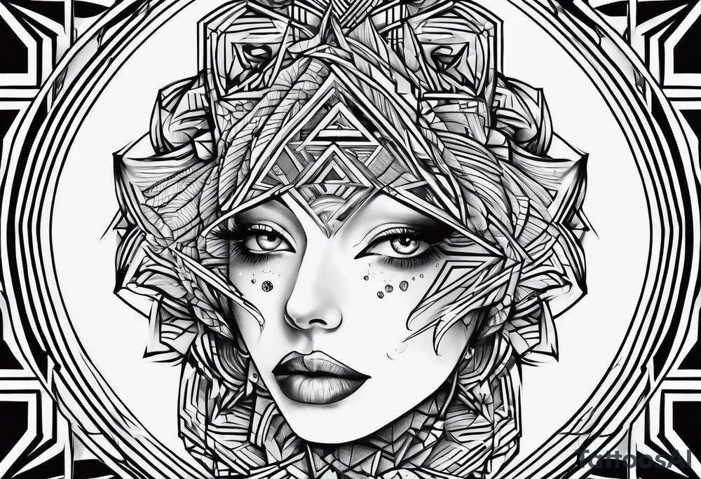 "Mind" with streight lines tattoo idea