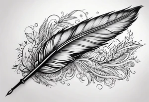 Detailed Quill Pen tattoo idea