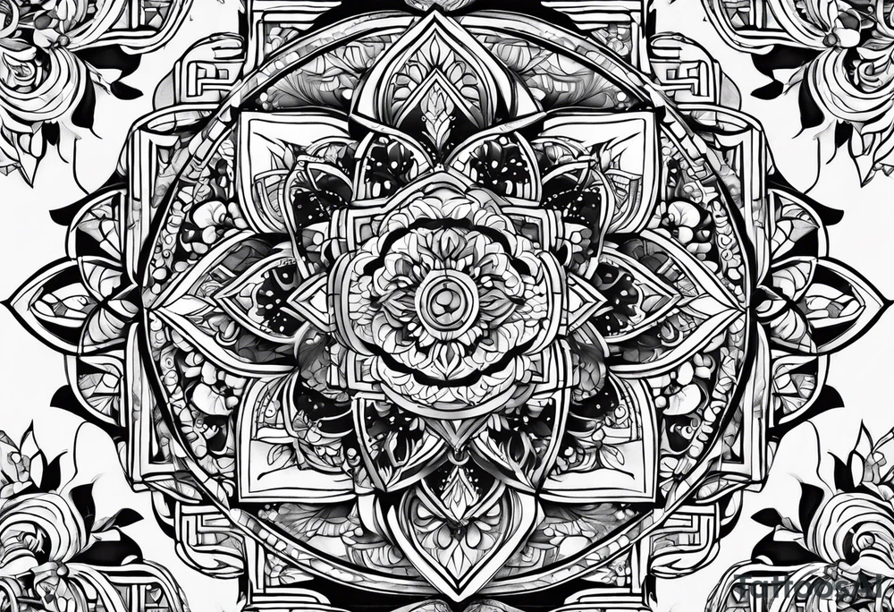 Abstract Chery flovers tattoo idea