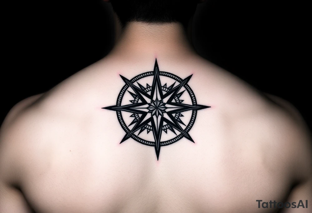 Double layered Compass rose tattoo idea