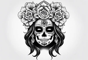 mexican style santa muerte tattoo for chest tattoo idea