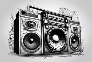 Boombox tattoo idea