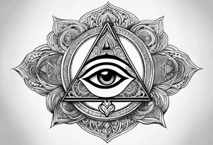 the hand of Fatima with all-seeing eye tattoo idea