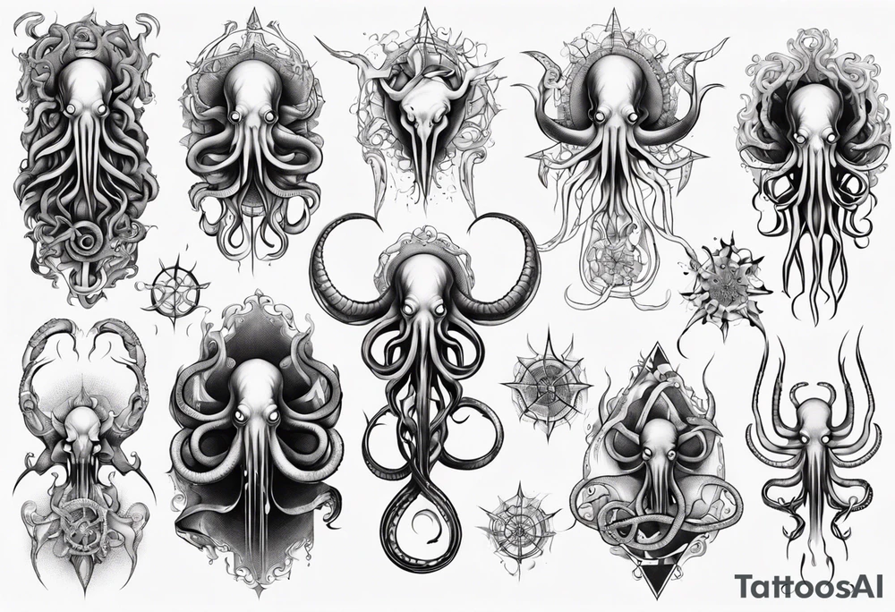 Cthulhu mythe long tattoo
with lot of tentacle tattoo idea