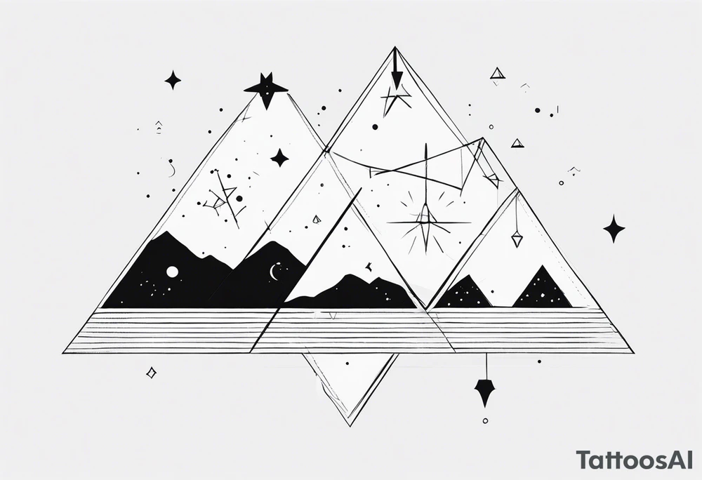 Aquarius constellation with pyramids tattoo idea