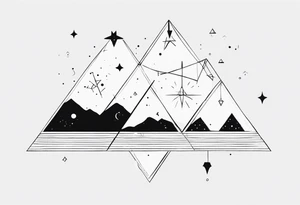 Aquarius constellation with pyramids tattoo idea