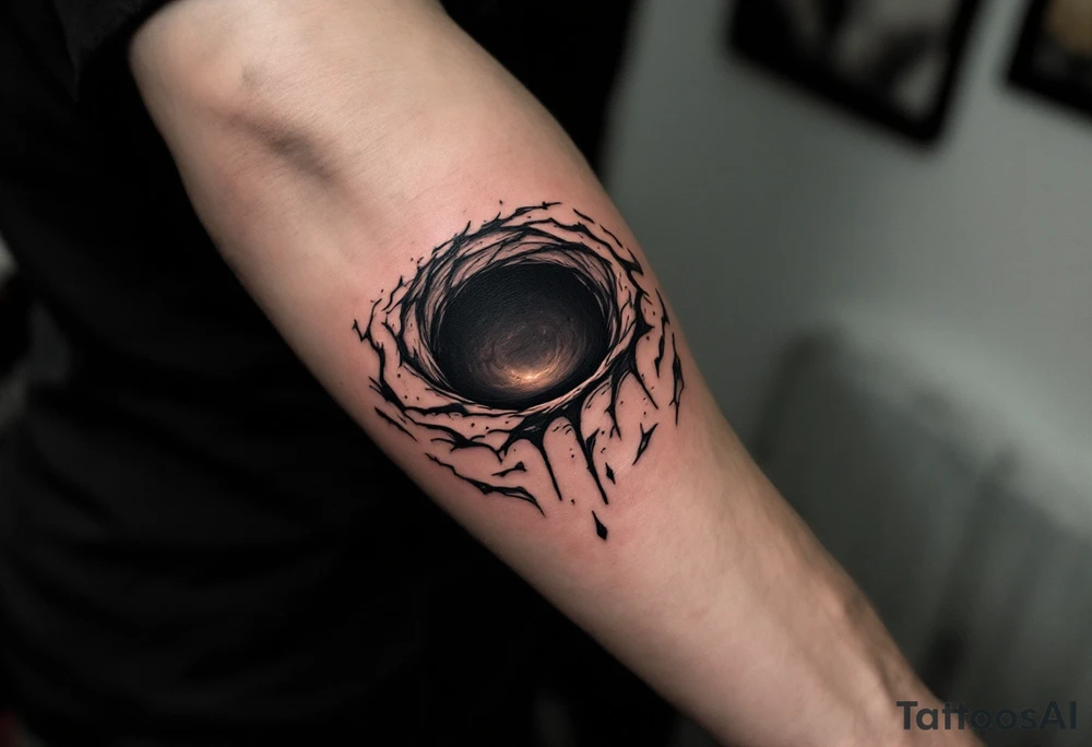 A dark hole sucking everything tattoo idea