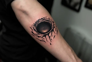 A dark hole sucking everything tattoo idea