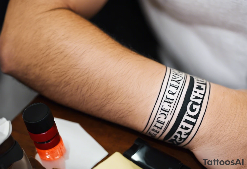 tattoo on wrist that says "resurget cineribus" in a latin bold font tattoo idea