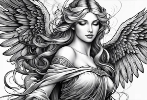 Angel tattoo sleeve tattoo idea