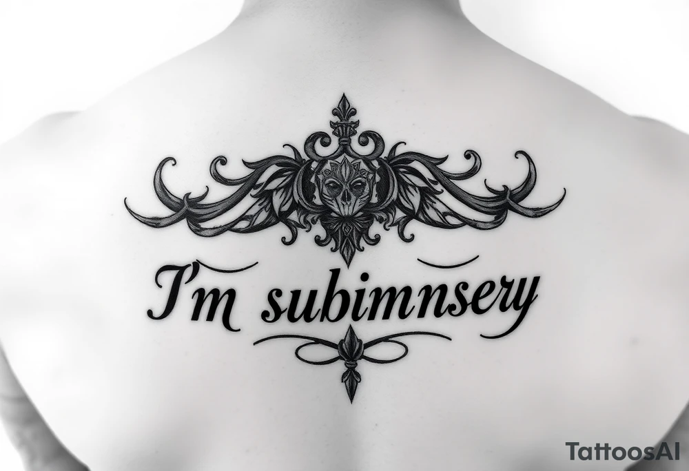 I want a tattoo that says Im submissive tattoo idea