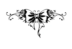 Tribal lace with bow tattoo idea