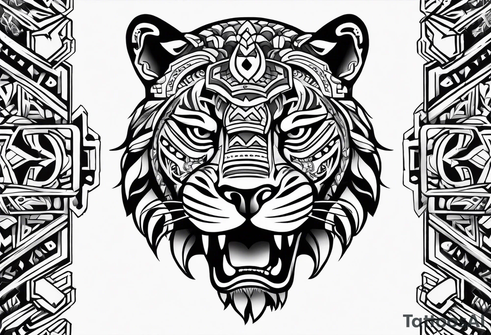 Aztec jaguar tattoo idea