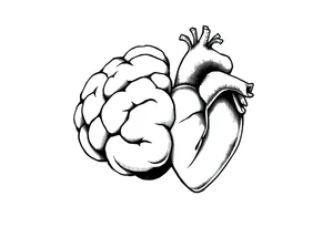 balance between brain and heart tattoo idea