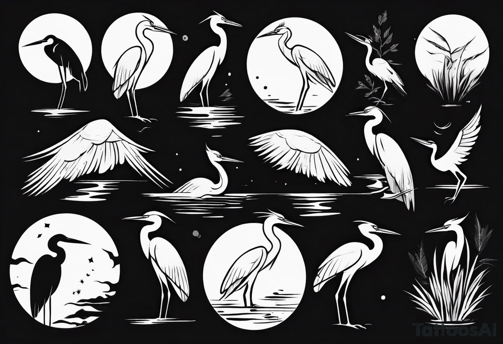 Heron tattoo idea