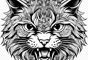 angry cat tattoo idea