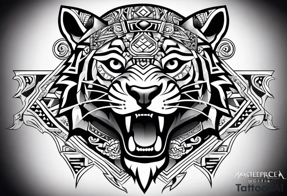aztec jaguar tribal full body tattoo idea