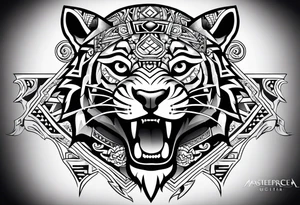 aztec jaguar tribal full body tattoo idea