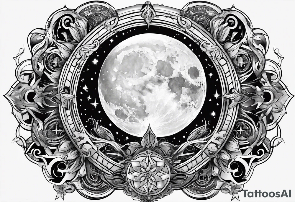 Cancer zodiac moon tattoo idea