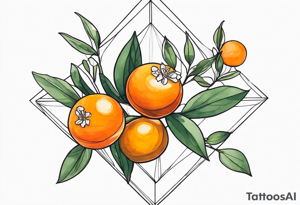 Azaleas and kumquats. Symmetrical diamond shape for sternum. tattoo idea